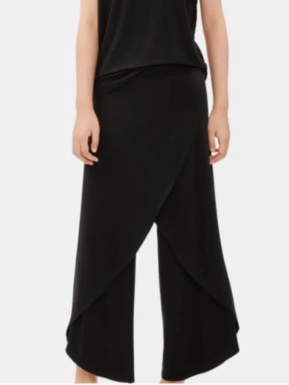 Eileen Fisher Faux Wrap Pant Black Size XL - Picture 1 of 12